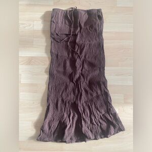 Zara Crepe Brown MIDI Skirt